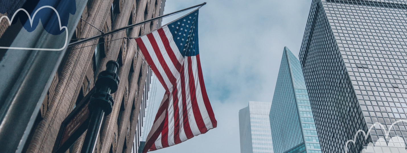 red and blue states - US flag